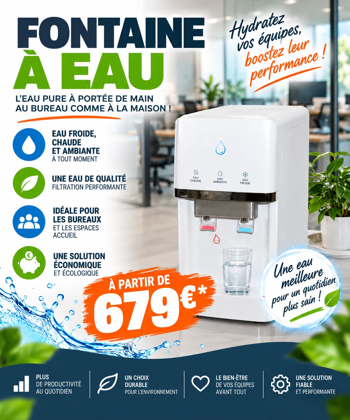 Fontaine à eau Martinique à partir de 679€ : l'eau pure à portée de main
